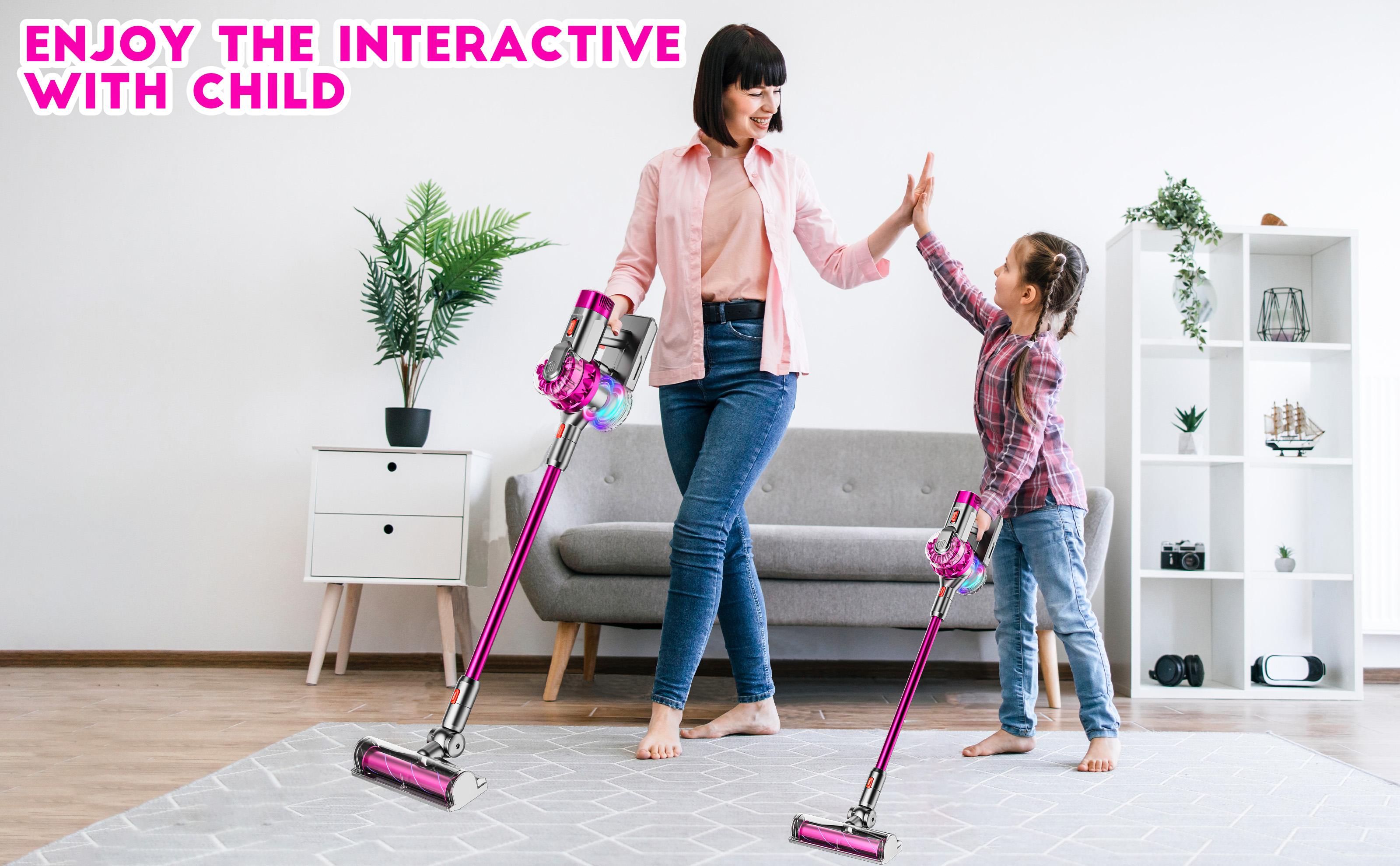 SHNAYLE TOYS4-in-1 Kids Vacuum That Really Work, Toddler Pretend Play Cleaning Toy Set W/ Light & Sound, Interactive Toy Cleaner Birthday Idea for 2 3 4 5 6+ Year Girl Boy Christmas gifts Christmas present