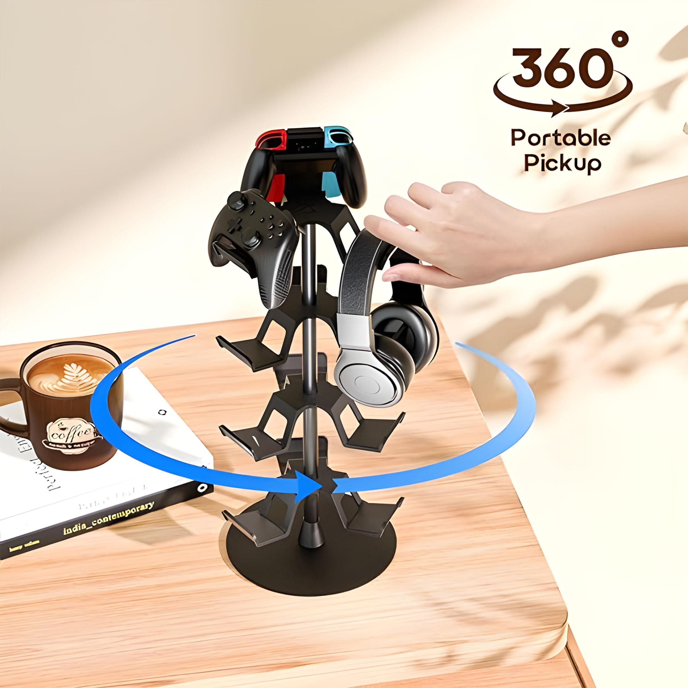 Game Controller Stand Storage Rack, Multi-Functional 360 Degree Rotating Holder for Ps5/ps4/switch Controllers, Space-Saving Desktop Organizer, Display Holder