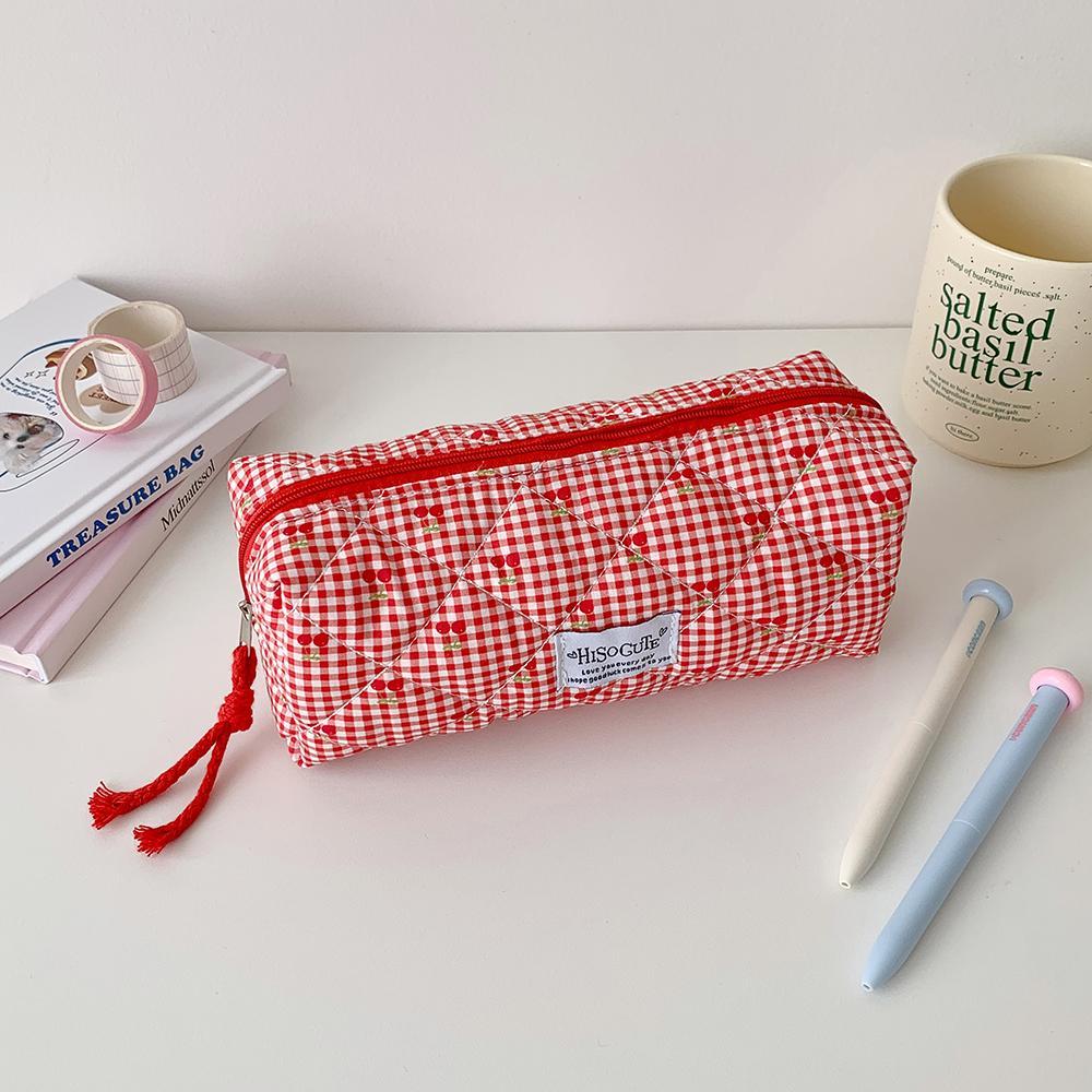 Cute Cartoon Cherry Pencil Case, Portable Stationery Organizer Bag, Adorable Cosmetics Storage Pouch, Ideal for Students