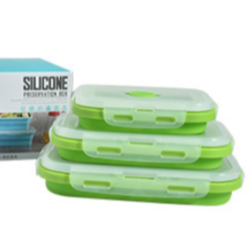 Foldable Silicone Food Storage Containers, 3-Piece Set, 350ML, 500ML, 800ML, Ideal for Meal Prep, Camping, Travel