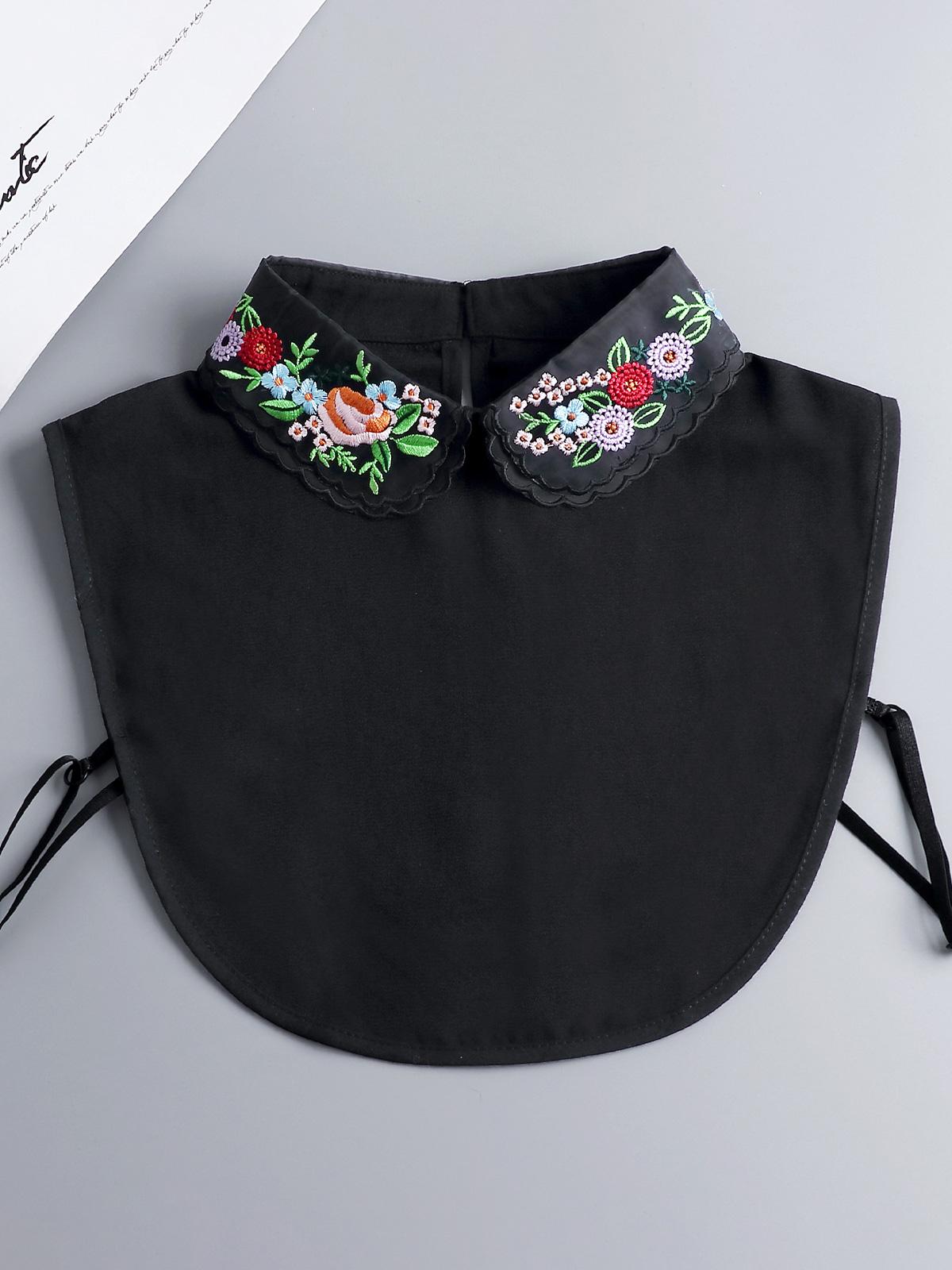 Embroidery Fakes Collar Women Cotton Detachable White Collar Dickey Half Shirts, Detachable White Collar One Size Can Be Paired With Various Jackets Suitable For Business, Gatherings, And Various Occasions Not Deformed And Easy To Clean