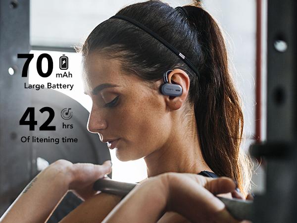 TOZO Open Buds Lightweight True Open Ear Wireless Earbuds with Multi-Angle Adjustment Audio Earphones sport earbuds Headphones Electronic Headset wireless earphone app control open-ear headphone Black headphones bluetooth noisecancellingheadphones