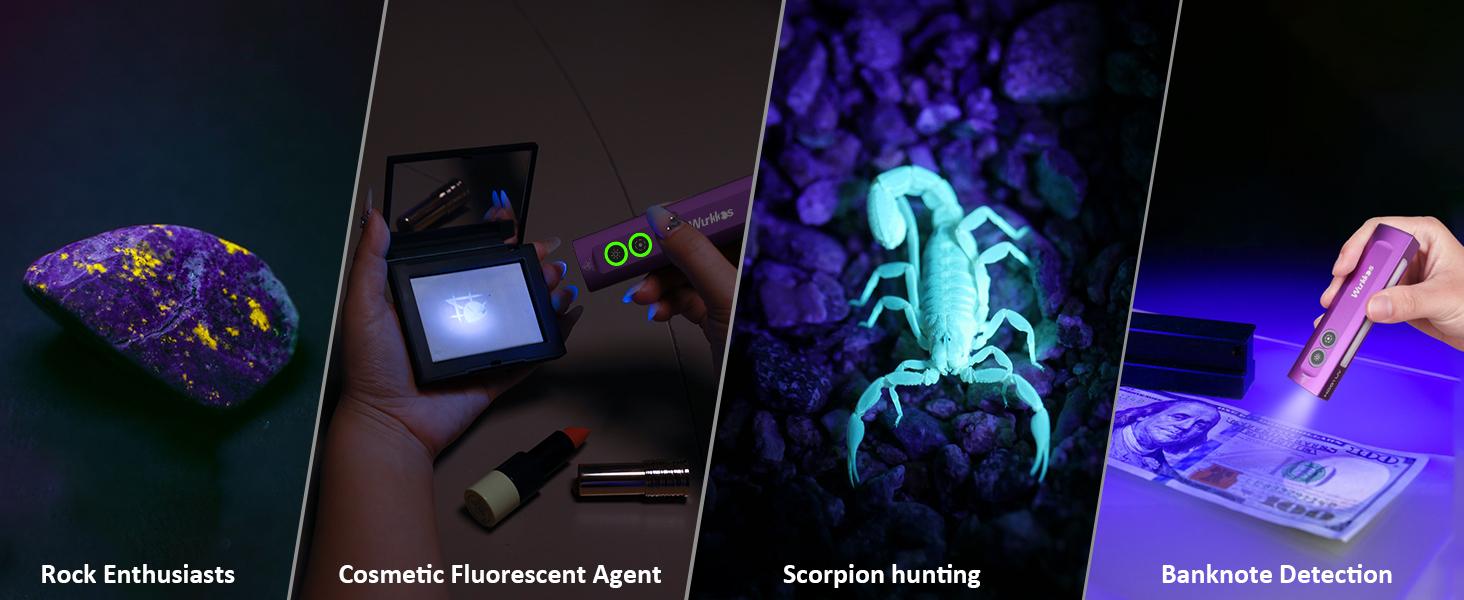 Wurkkos HD01UV Multifunctional EDC Flashlight with 365nm UV Light White Flood LED RGB Lights Dual Switch Magnetic Tail USB Rechargeable