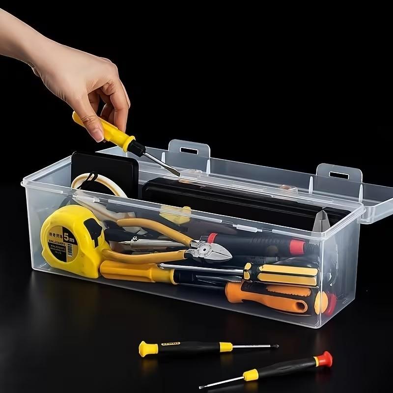 Detachable Layer Tool Storage Box, Multifunctional Plastic Hardware Organizer, Compact Portable Case for Home Garage Car Tools Management, Toolbox Storage Box