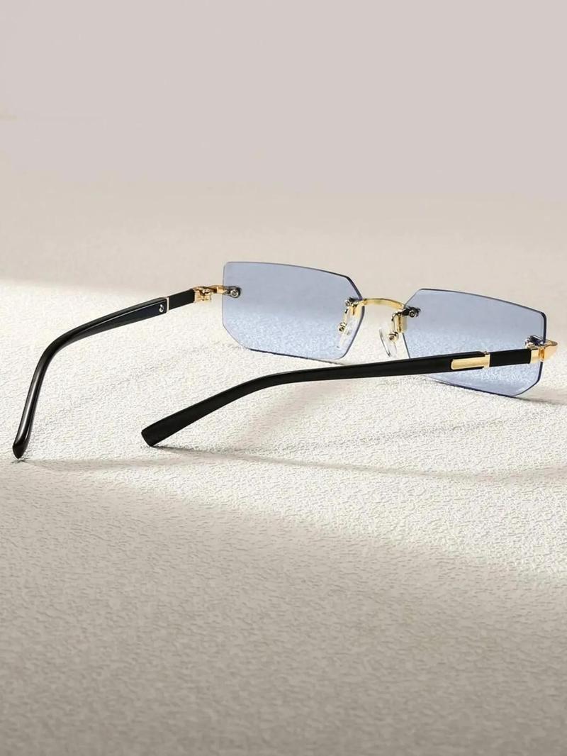 Unisex Simple Style Glasses, Trendy Casual Rimless Glasses for Everyday Use, Fashion Accessories for Outdoor Activities, Trendy Styling Sunglasses