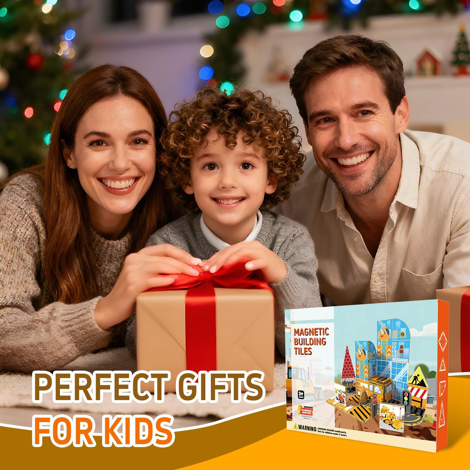 48pcs/52pcs Magnetic Tiles, Animal Farm Building Blocks, Stem Educational Toy, Creative Puzzle Board, Birthday Gift for Kids Ages 3-12