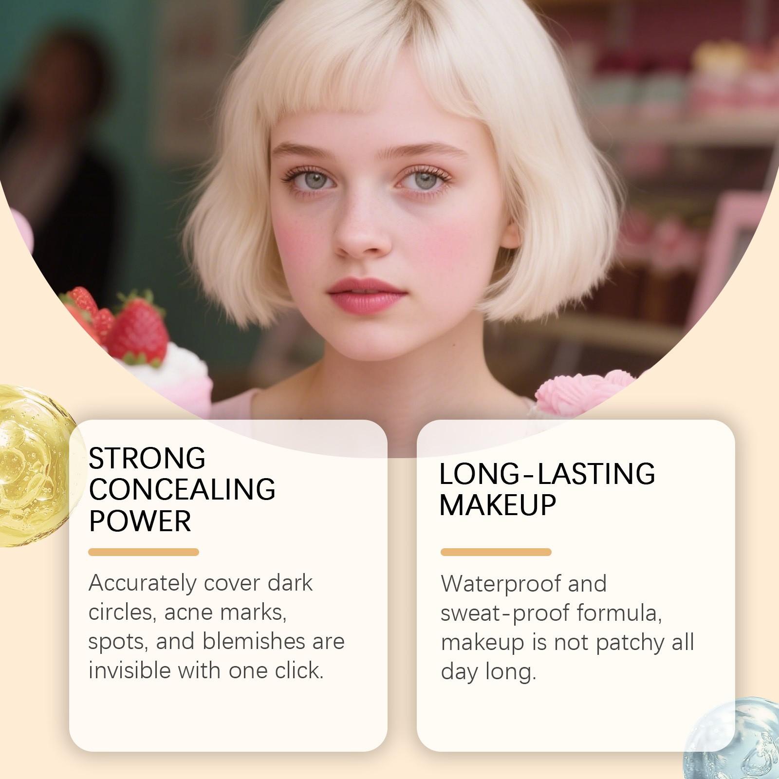 Natural Color Concealer Cream (10g), Even Skin Tone Lightweight Concealer Water, Moisturizing Flawless Natural Coverage Makeup