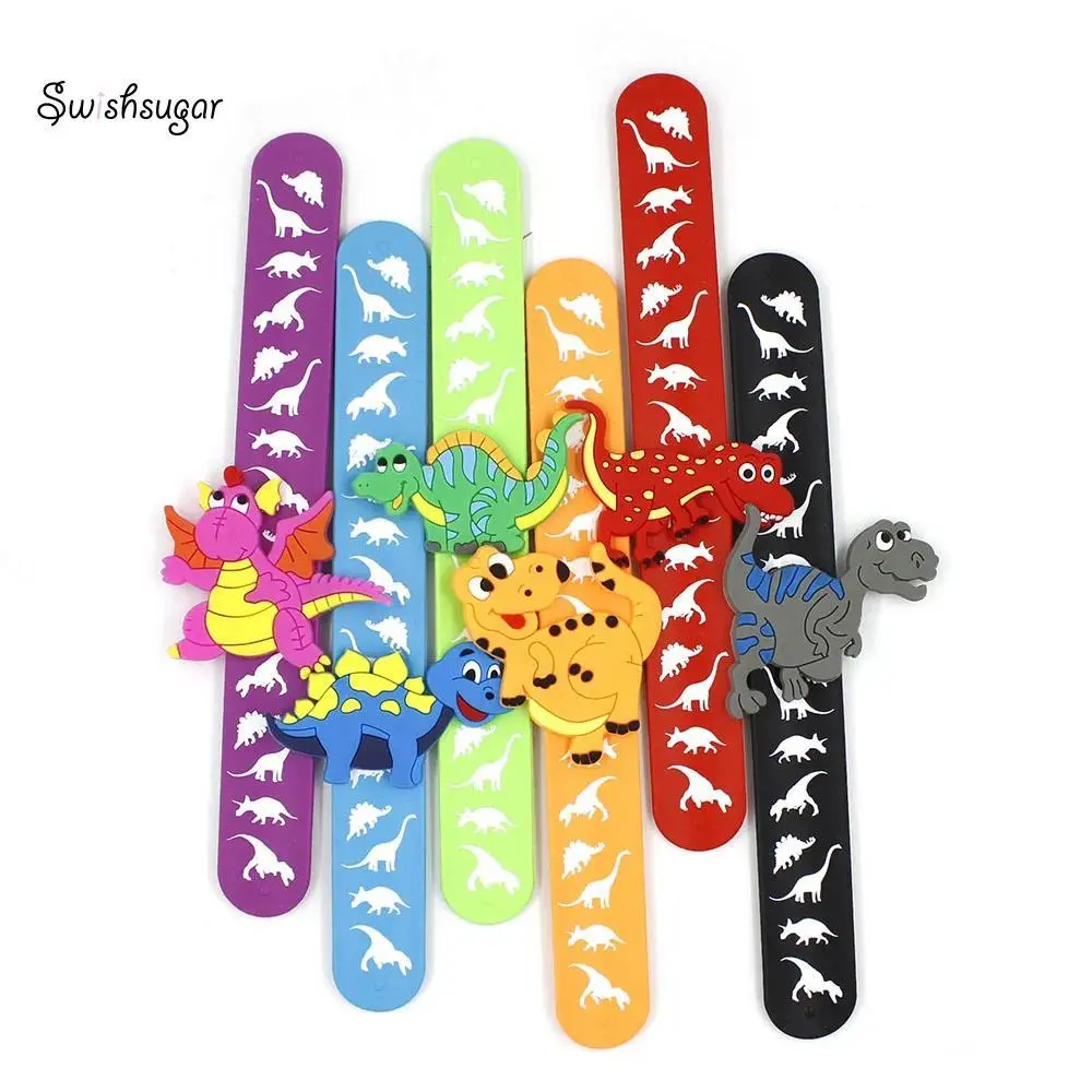Cartoon Dinosaur Armband Wristband Boys Girls Flexible Wrap Slap Bracelet Enfant Bangle Gift Favors