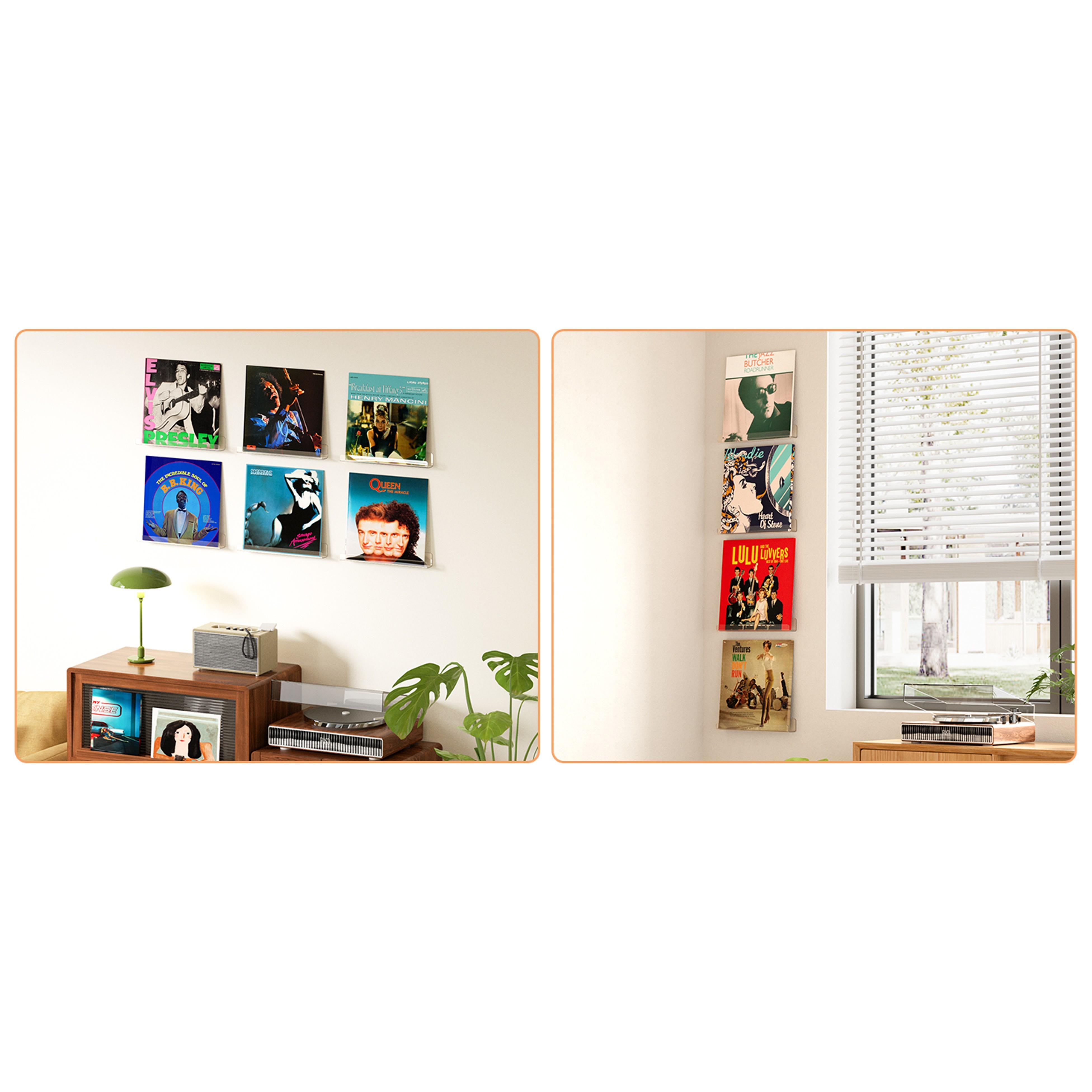 18 Pack Vinyl Record Wall Mount Shelves, 12" Vinyl Holder for Album Record Storage & Display, Clear Acrylic Floating Shelves for Wall Decor, Kids Bookshelf, Magazine Rack, Picture Ledge 18 Pack Vinyl Record Wall Mount Shelves, 12" Vinyl Holder for Album Record Storage & Display, Clear Acrylic Floating Shelves for Wall Decor, Kids Bookshelf, Magazine Rack, Picture Ledge