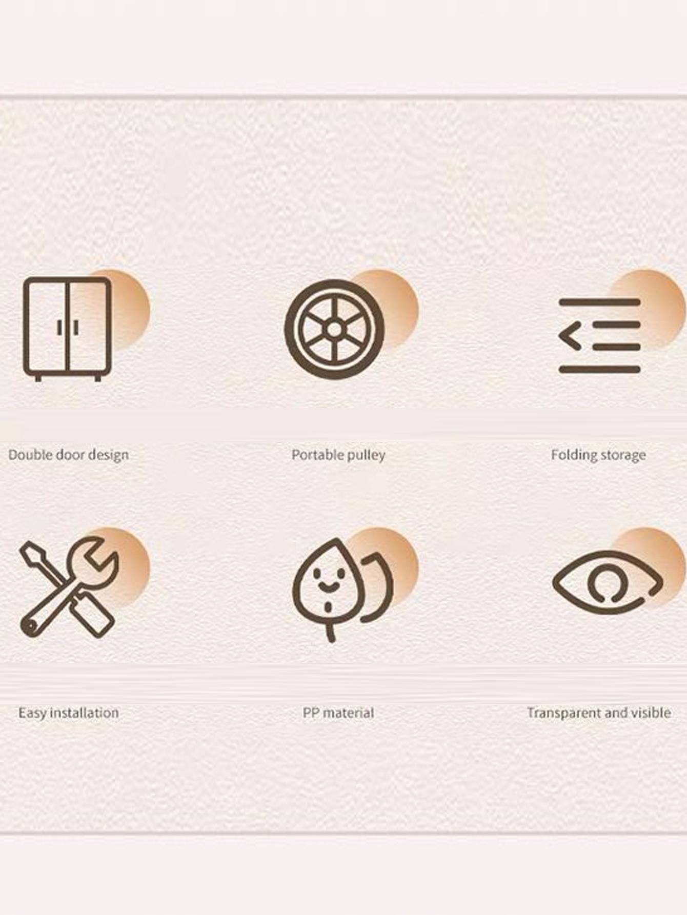 Foldable Plastic Storage Cabinet, Multi-Layer Table Under Desk Organizer, Home Living Room Toy Snack Rack, No Installation Required