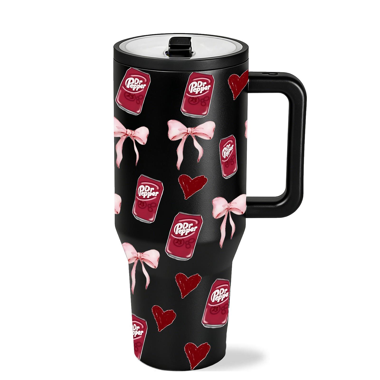 1 Pc 40oz Insulated Mug, Double Wall Vacuum Cup, Leak-Proof Skinny Thermal Mug for Hot Cold Drinks, Keeps Hot 12 Hours Cold 24 Hours, Love Soda Style Gift for Women Men, Holiday Birthday Festival Daily Use, Insulated Tumbler, Leakproof Tumbler