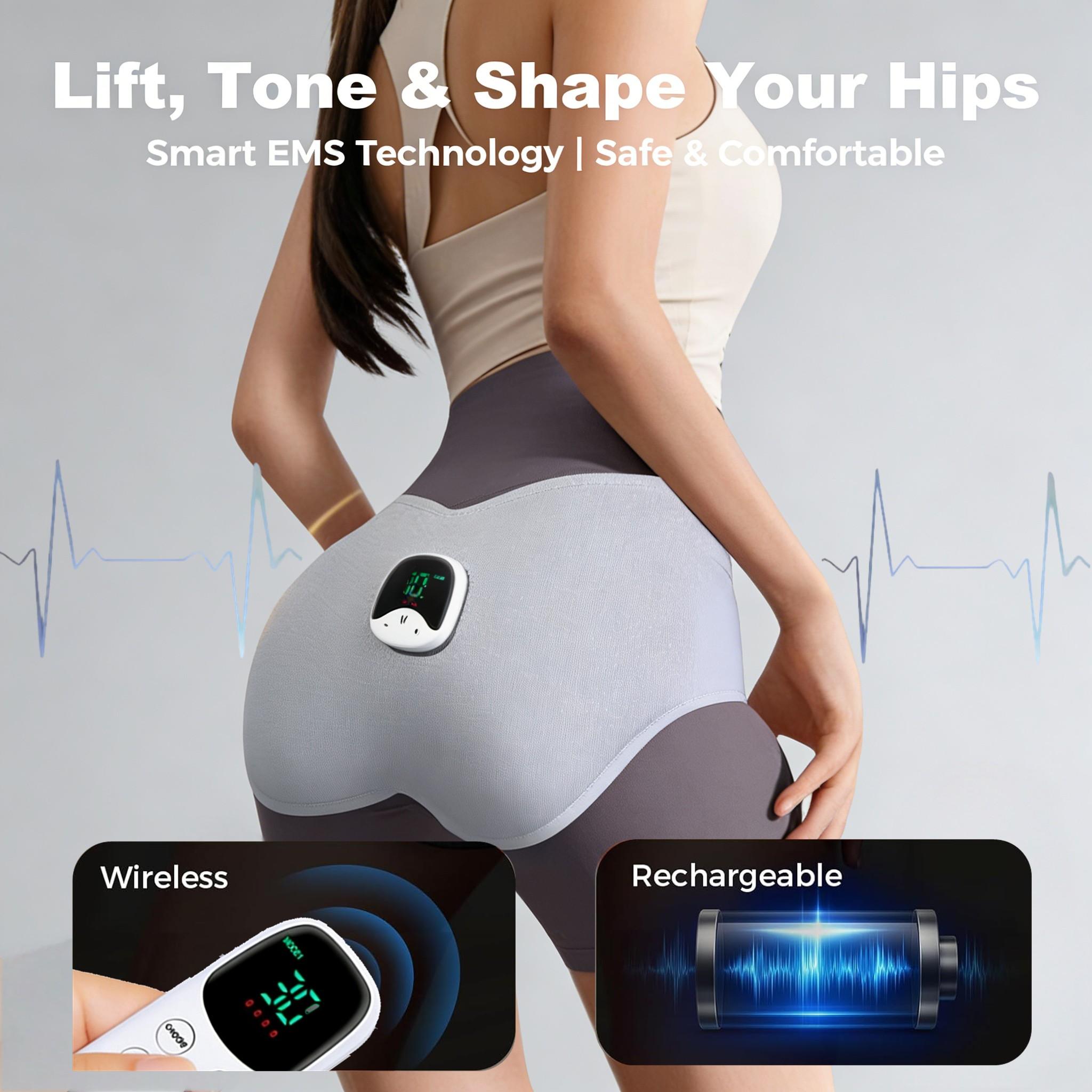 Booty Stimulator EMS Hip Trainer, Intelligent Wireless Fitness Butt Lifting Machine, 10 Modes Smart Training, Muscle Conditioning
