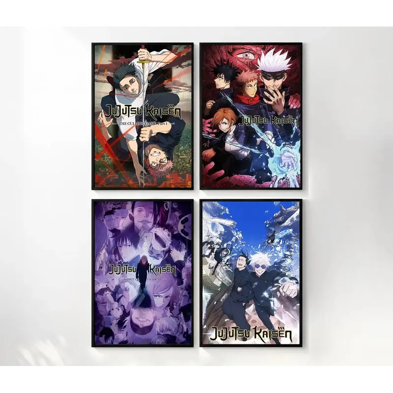 Jujutsu Kaisen Anime Graphic Art Print Canvas Poster with Wood-Metal Frame - Home Decoration, Kid Room Wall Decor, Ideal Gift for Boys and Girls