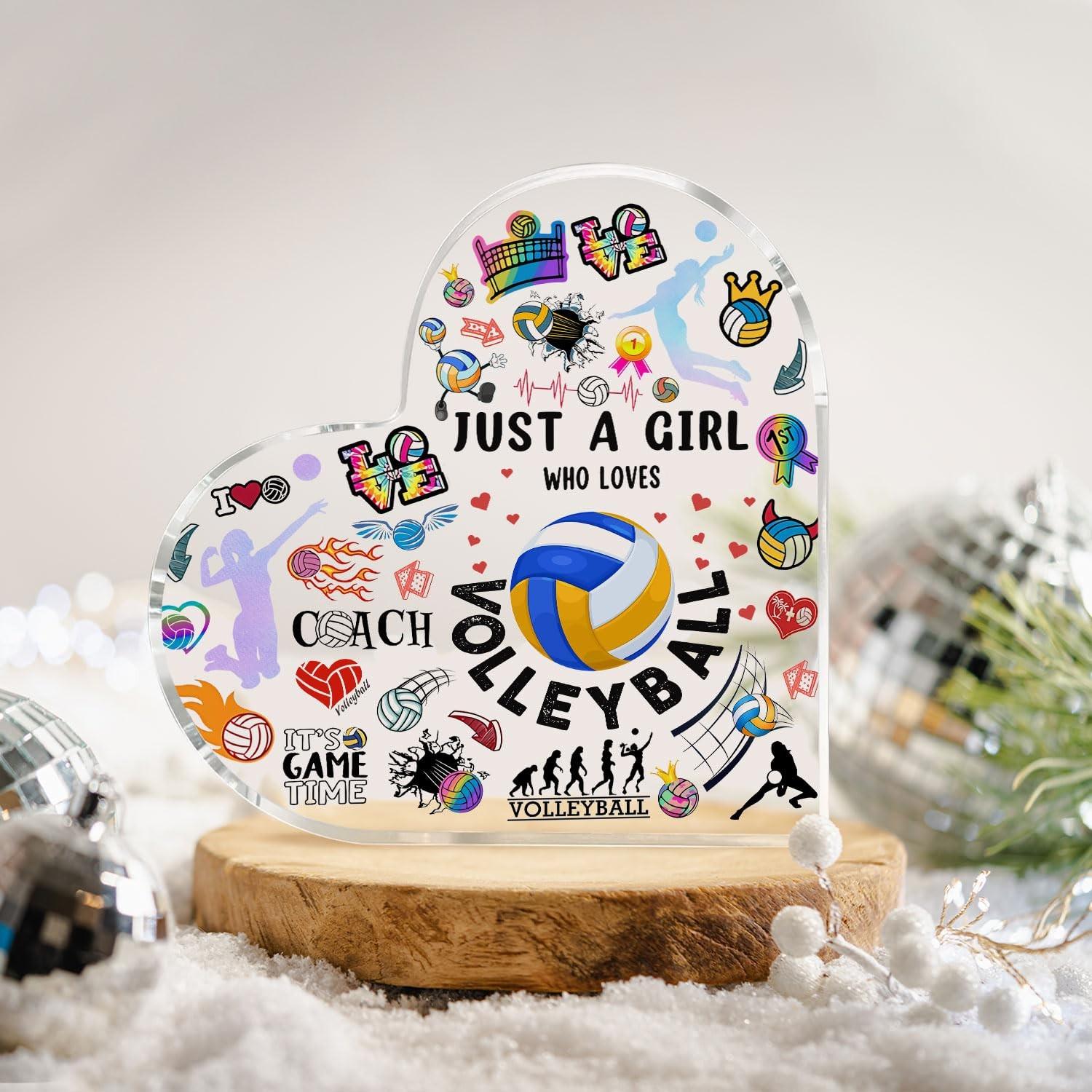 Volleyball Gifts for Women Men, 4x4 Inch Acrylic Plaque, Christmas Birthday Gift, Volleyballs Lovers, Universal Setting