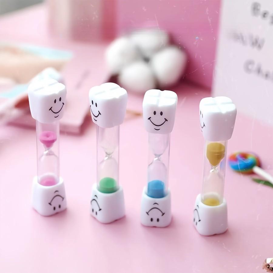 Seven Minute Toothbrush Sand Timer, Colorful Happy Face Design, Mini Kitchen Timer for Brushing Teeth and Cooking, Fun Timer