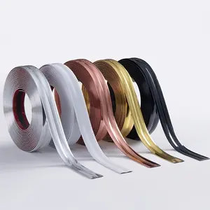 2 Rolls Self-Adhesive PVC Decorative Strip, Wall Window Edge Tape, Wallpaper Border Sealant, 3D Furniture Corner Sealing Strip
