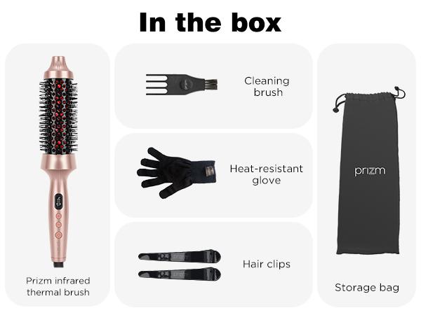 【UPGRADE】1.5 Inch Thermal Curling Brush – Smooth Blowout & Long-Lasting Waves with Negative Ionic Technology, Dual Voltage，Heated Round Brush for Smooth Style & Natural Waves，Easy to Use Valentine's Day Gift Idear for Women Hair Styling Kit