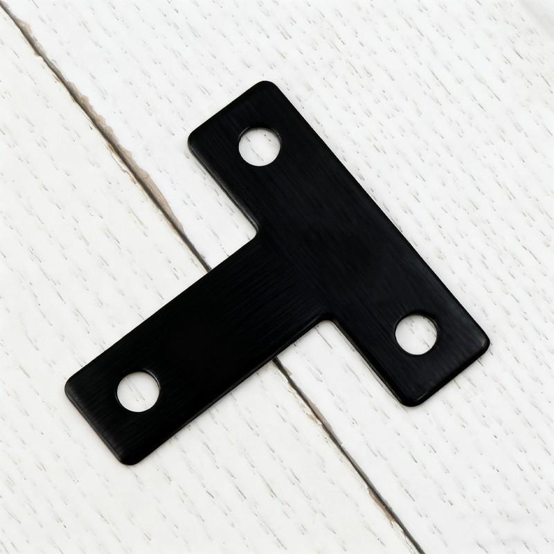 T Shape Flat Mending Plates 40mm x 40mm (1.57" x 1.57") T Corner Braces T Bracket Connector Fixing Repair Plates for Wood Furniture, Cabinet, Windows, Black