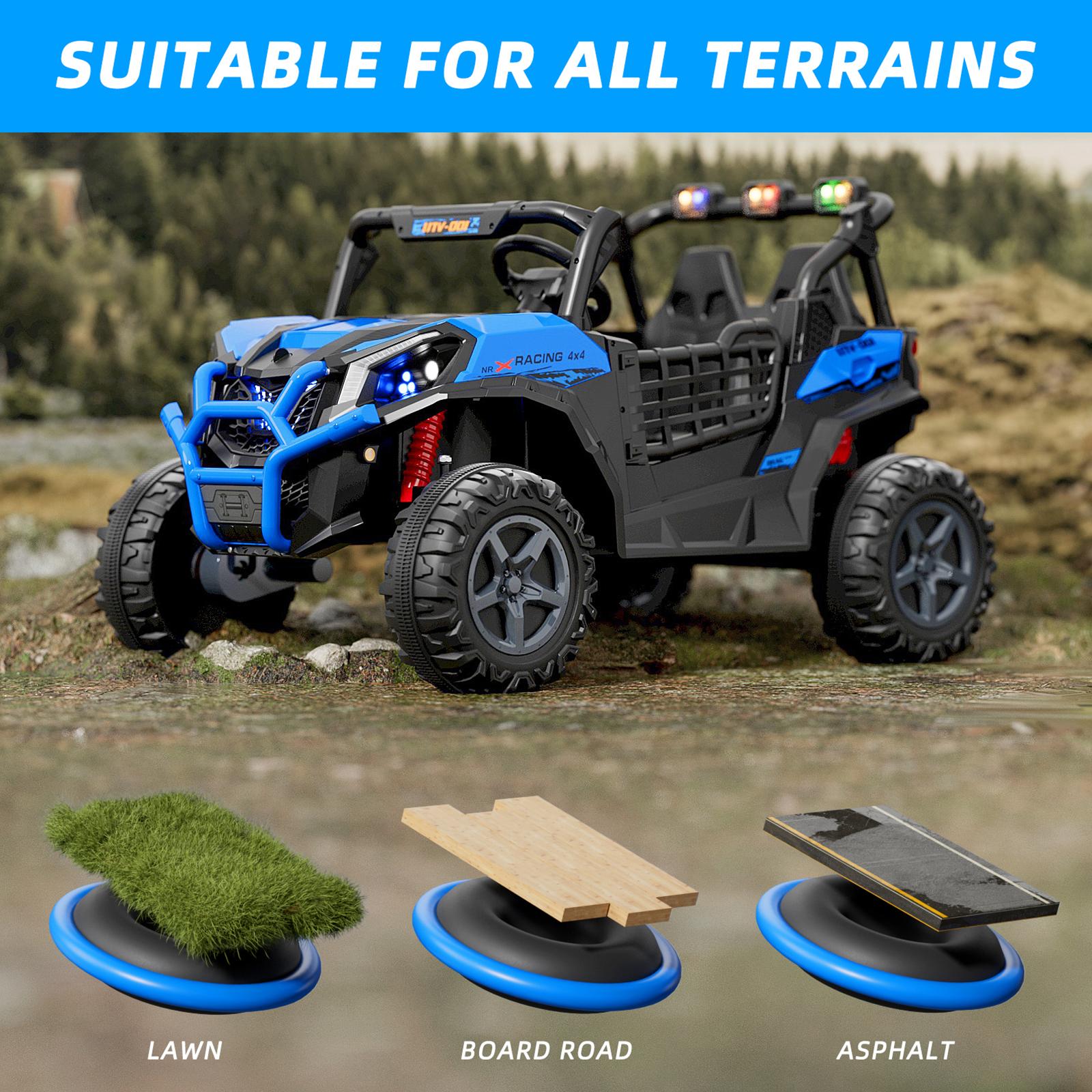 KORIMEFA 24V 7AH Kids Ride On Truck Car with Parent Remote Control Spring Suspension LED Lights AUX Port for Kids 3 and Up Lightweight Scooter