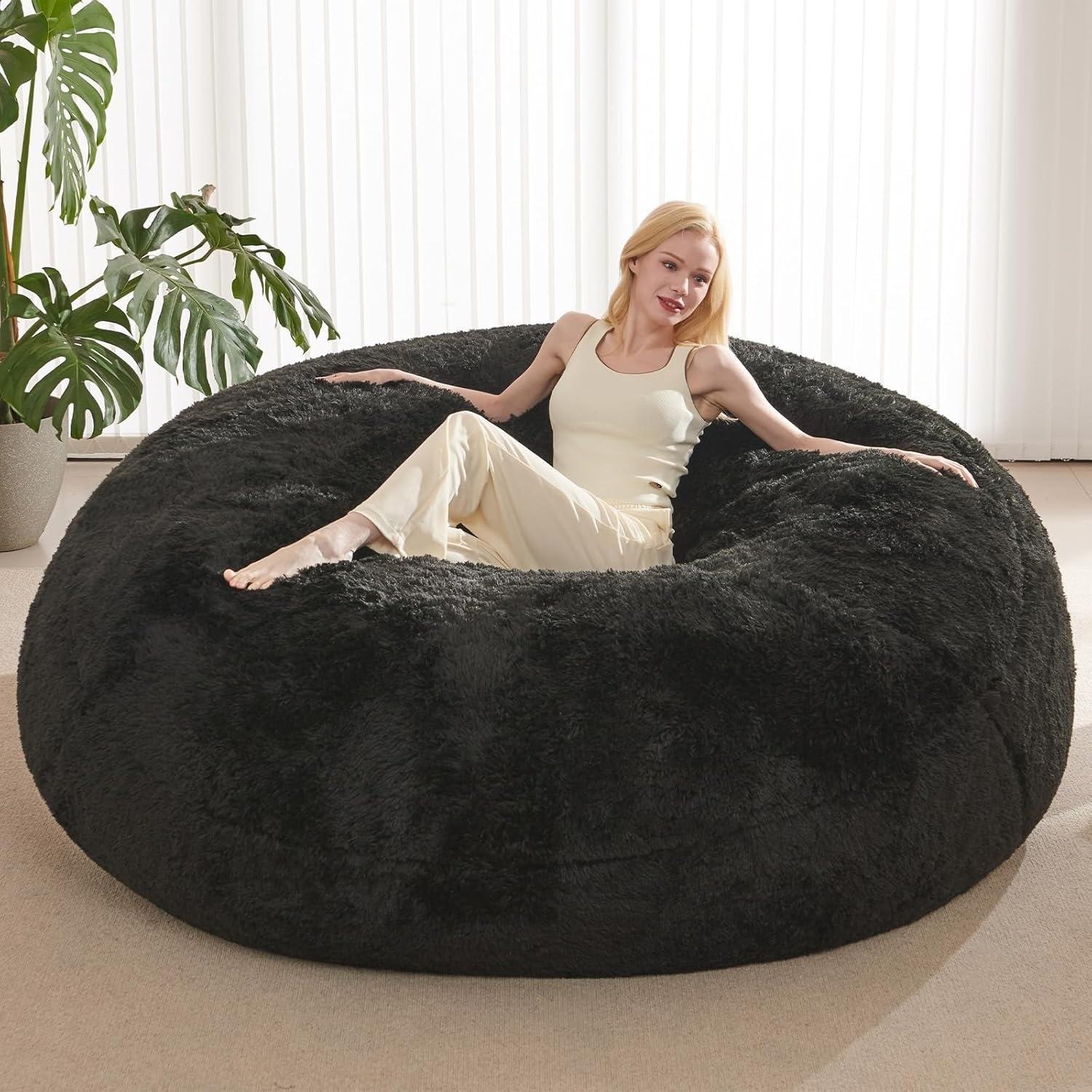 Plush Comfort Bean Bag Chair Cover (no Filler), Washable Giant Bean Bag Cover, Living Room Furniture, Anti-Slip, Suitable for Teens Kids Girls