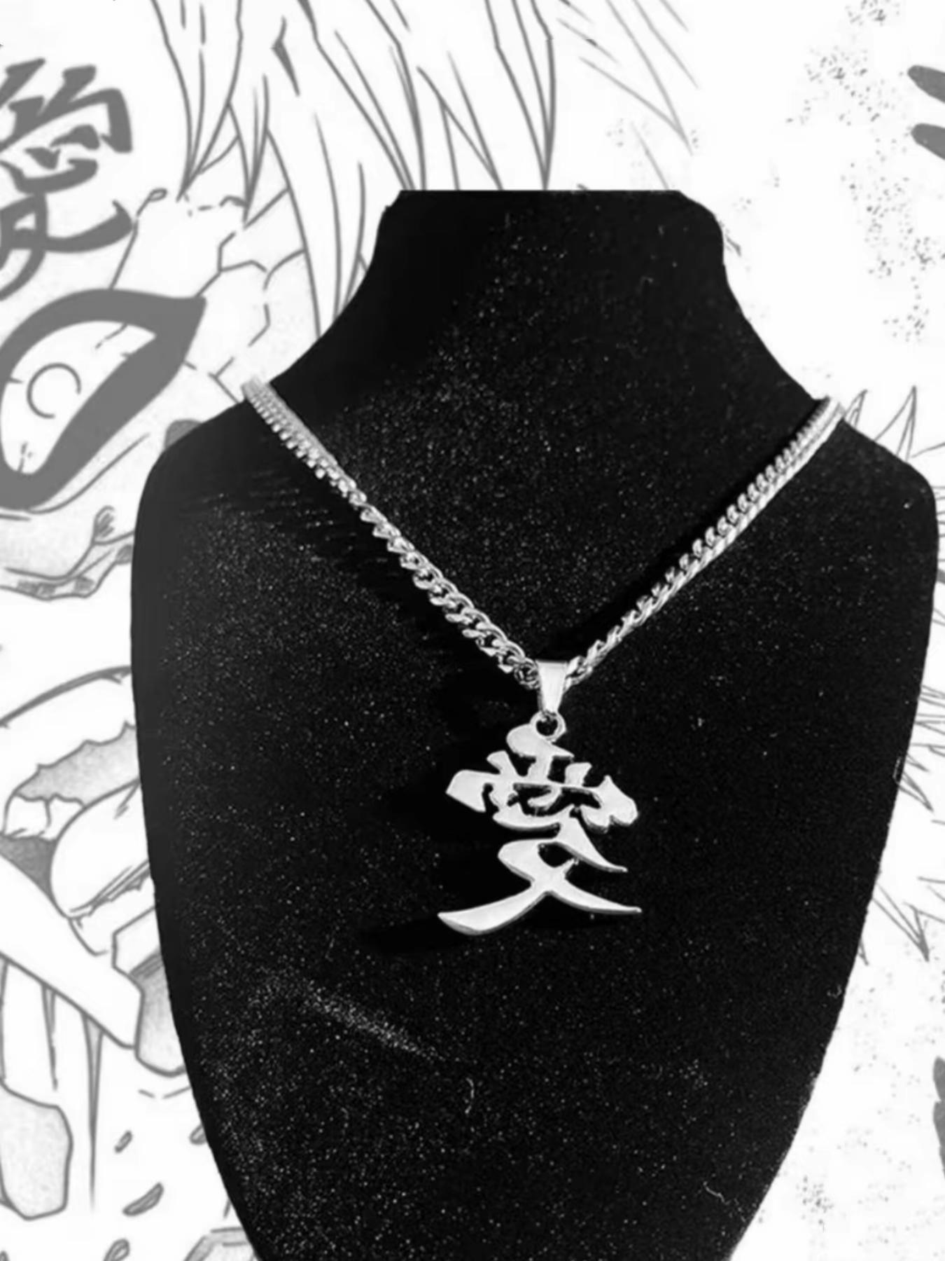 Trendy Anime Inspired Stainless Steel Chain Necklace, Charms Necklace, Japanese Street Fashion Jewelry, Ghost Slayer Design, Unisex Accessory
