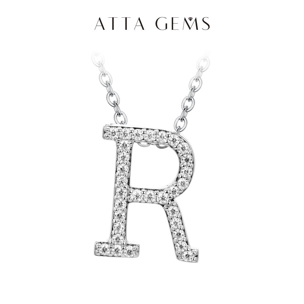 A~Z 26 Letters Necklace Synthetic Moissanite Pendant DIY Design Have Pendant and Chain Free N010 SpringStatements