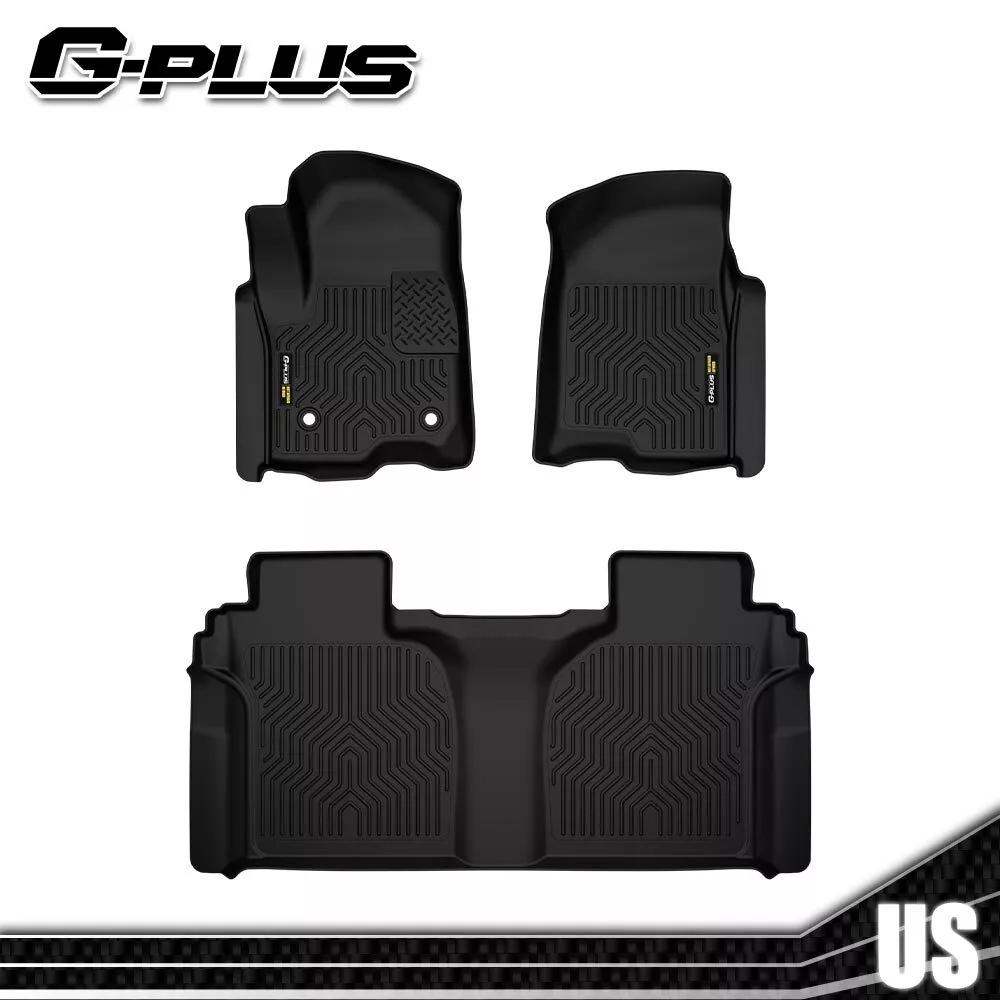 TPE Floor Mats Liner Fit For 2007-2024 Silverado Sierra 1500 2500HD 3500HD Crew Cab,All Weather Floor Mats Rubber Liners,Waterproof Anti-slip Durable Floor Mats