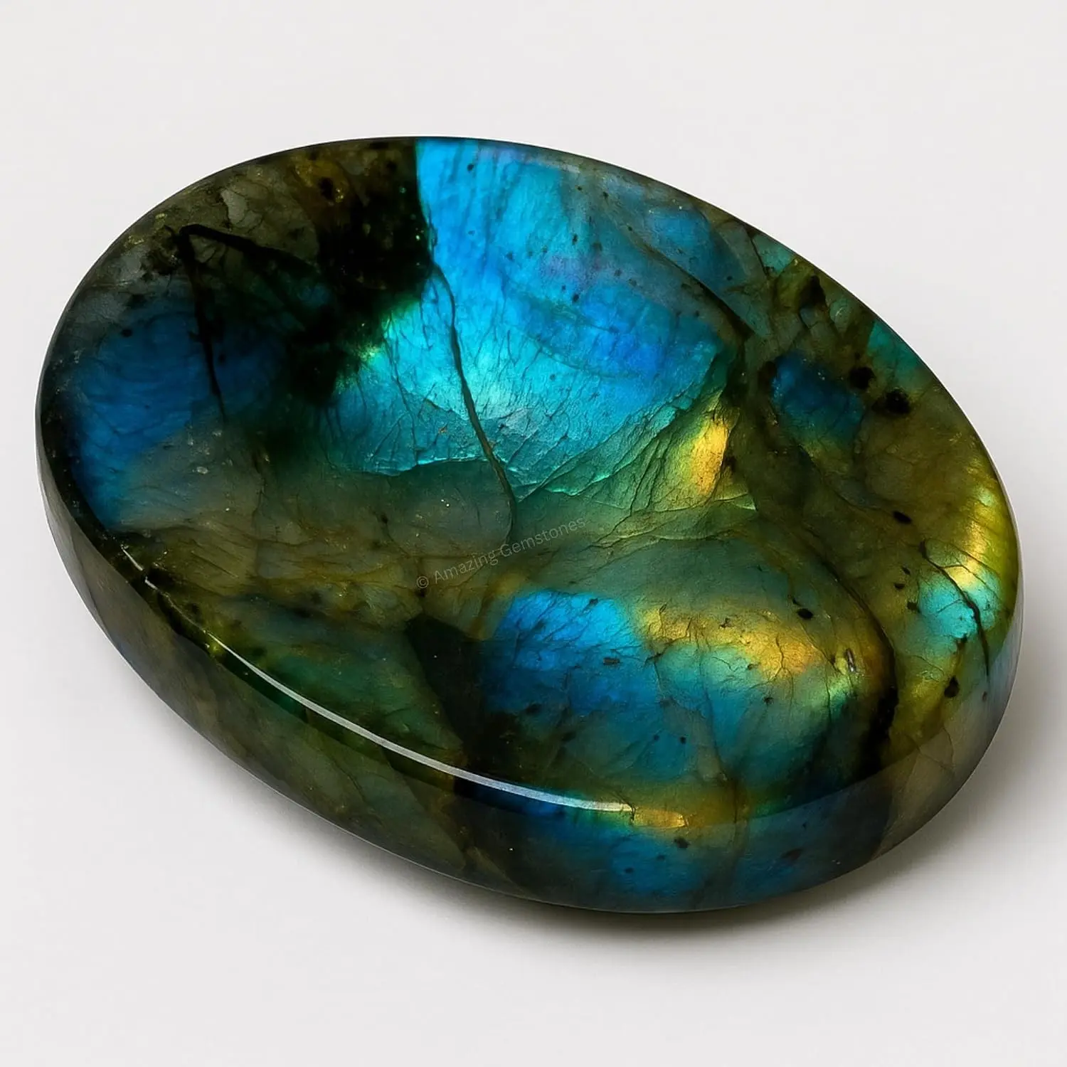 Labradorite Thumb Worry Stone, Anxiety Stone, Healing Crystals - Piedra Crystal Fidget for Gift, Meditation, Calming, Relaxation, Stress Relief