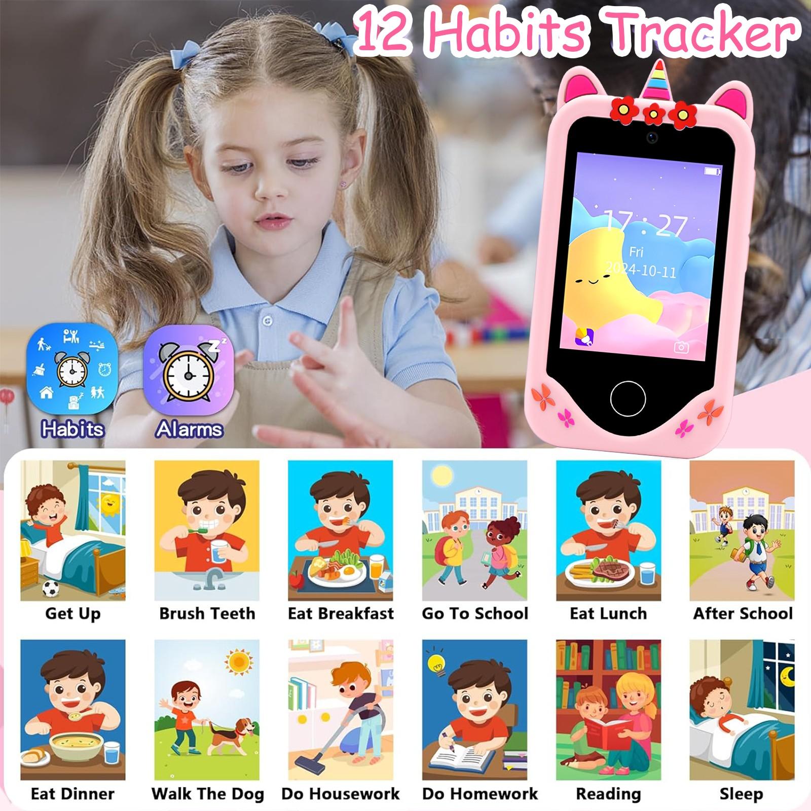 Kids Smart Phone Dual Camera Interactive Toy With 2.8 Inch High Definition Screen Music Player And Learning Games Great Gift For Kids