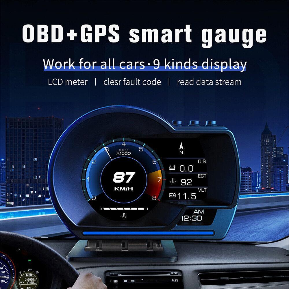 Car OBD2+GPS Head Up Digital Display for OBD2-enabled cars (2008+), KM/H MPH with OBD Multifunctional LCD Ambient Light Multi-Function Display Auto Car Accessories OBD2GPS Car OBD2+GPS Head Up Digital Display for OBD2-enabled cars (2008+), KM/H MPH with OBD Multifunctional LCD Ambient Light Multi-Function Display Auto Car Accessories OBD2GPS
