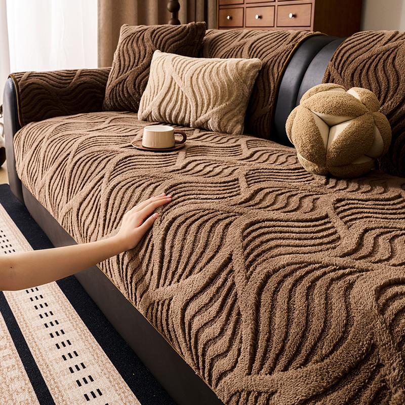 Plush Sofa Cushion Cover, Pet-Friendly Washable Protector, Soft Sofa Protector, Universal All-Season Use, Office Bedroom Living Room Decor