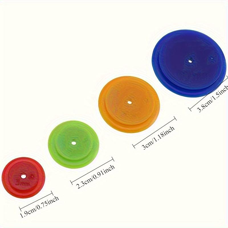 [4pcs Assorted Sewing Scanning Wheels] 4pcs Sewing Scanning Wheels - Assorted Sizes (3mm/5mm/7mm/10mm) for Crafting & Patchwork, Durable Plastic Marking Rulers in Red & Green, Sewing Tools