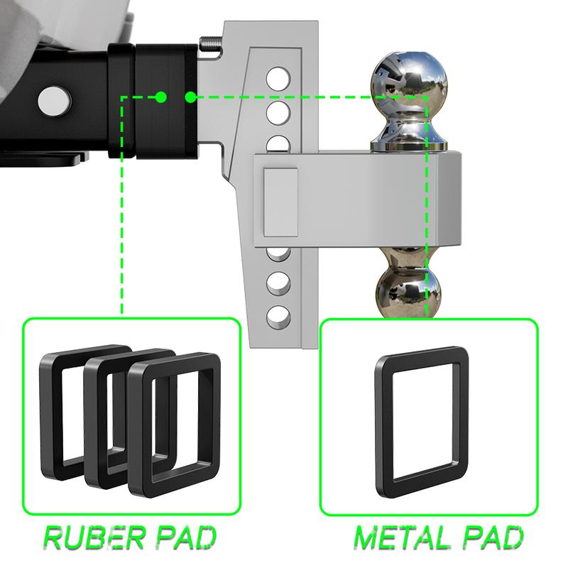 VNN Adjustable Drop Hitch – Dual-Ball (1-7/8'' & 2'') Trailer Hitch for 2.5-Inch Receiver, 6-10 Inch Drop, 15,000 lbs GTW, Heavy-Duty Ball Mount for Trucks – Silver VNN Adjustable Drop Hitch – Dual-Ball (1-7/8'' & 2'') Trailer Hitch for 2.5-Inch Receiver, 6-10 Inch Drop, 15,000 lbs GTW, Heavy-Duty Ball Mount for Trucks – Silver