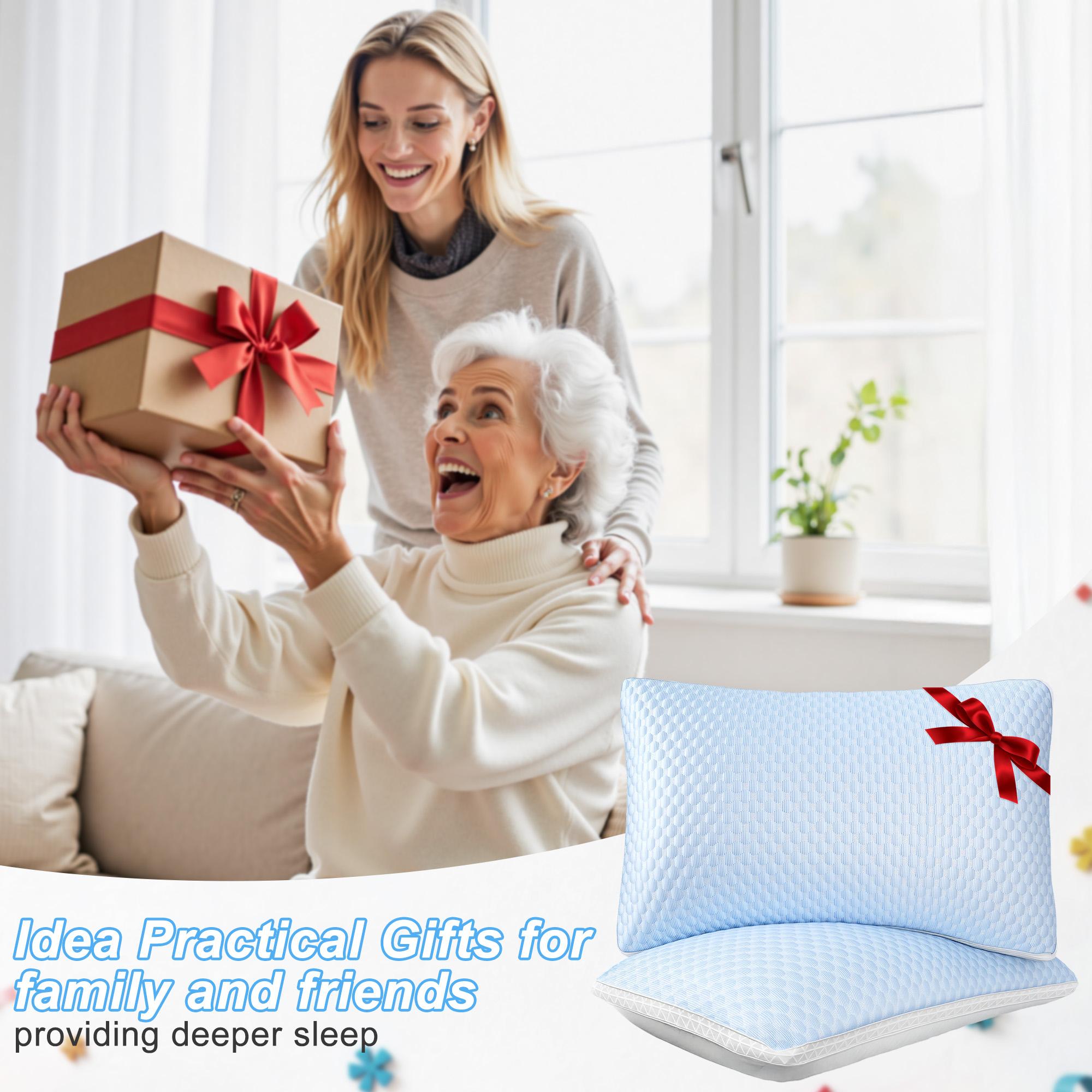 Raybee Luxury Neck Pillows 2 Pack,Bed Pillows Set of 2,Adjustable 5-star Hotel Quality Pillow for Side Back Sleeper, Holiday Gifts , Decor Bedroom Accessories【Black Friday】