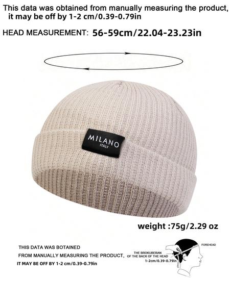 Unisex Milano Beanie Knit Hat, Adjustable Sun Protection Outdoor Cap, Casual Fitted Woven Fabric, Suitable for Travel Beach Vacation, Outdoor Hats