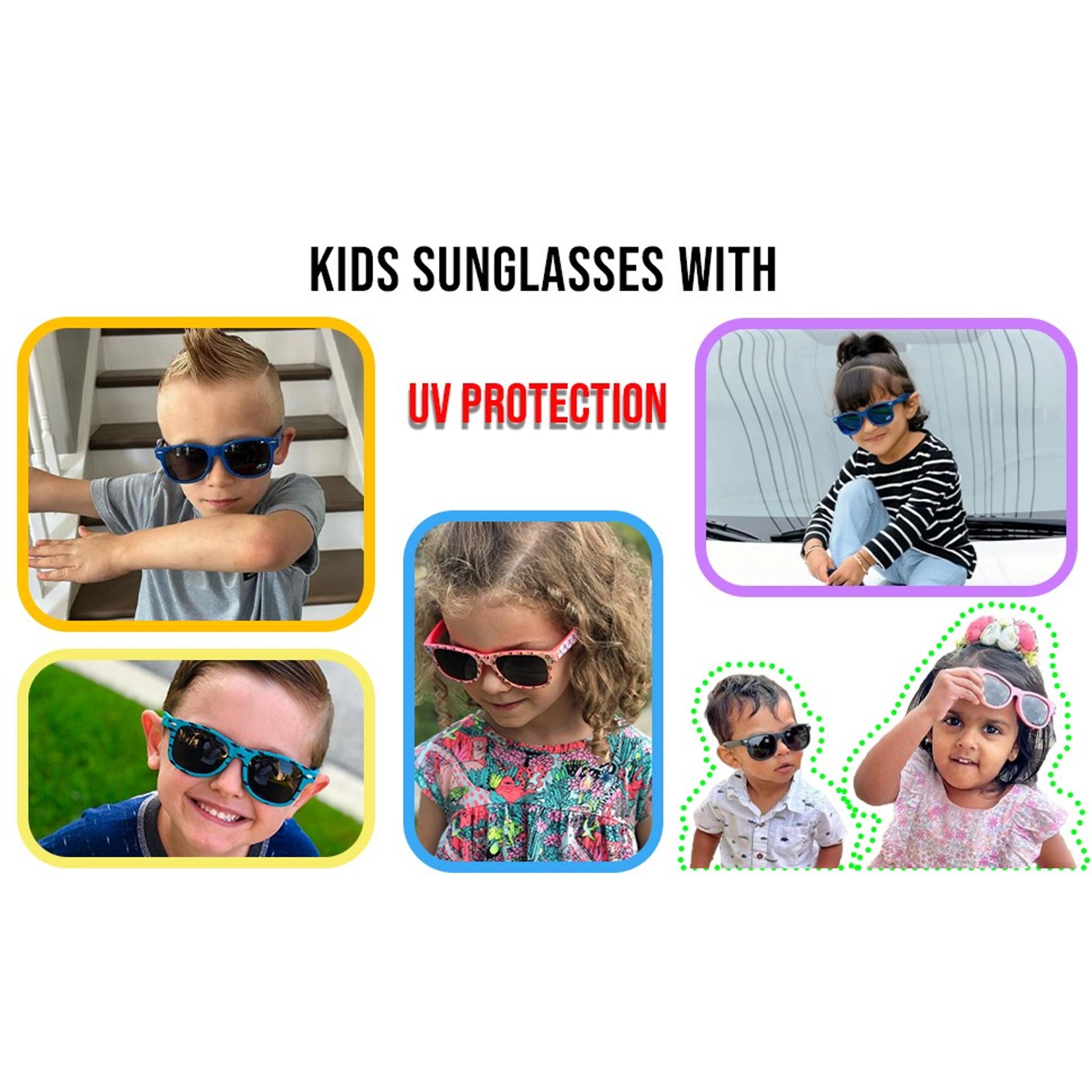 Toddler Polarized Sunglasses for Boys & Girls Ages 2-8 | 100% UV400 Protection, Durable Flexible Frame, Lightweight Design, Felt Case Included for Travel & Outdoor PlayGift