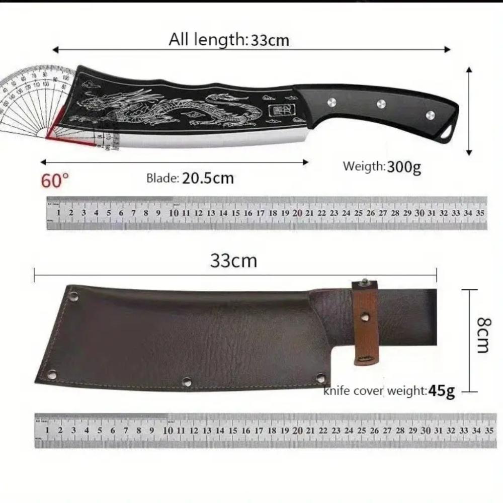8-inch stainless steel meat cleaver, vegetable knife, butcher knife, forged kitchen chopping knife, professional handmade home kitchen chef boning knife