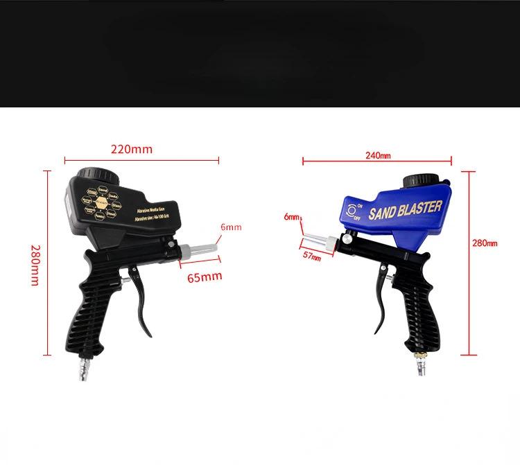 Adjustable Portable Sand Blaster Paint Spray Machine Gravity Pneumatic Blasting Gun Set  Sandblasting Gun 90 Psi