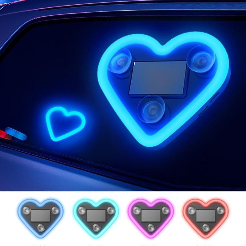 Solar Heart LED Car Light, Ice Blue Blue Colors, No Wiring Needed, Cute Car Decoration, Warm Home Atmosphere, Internal Use