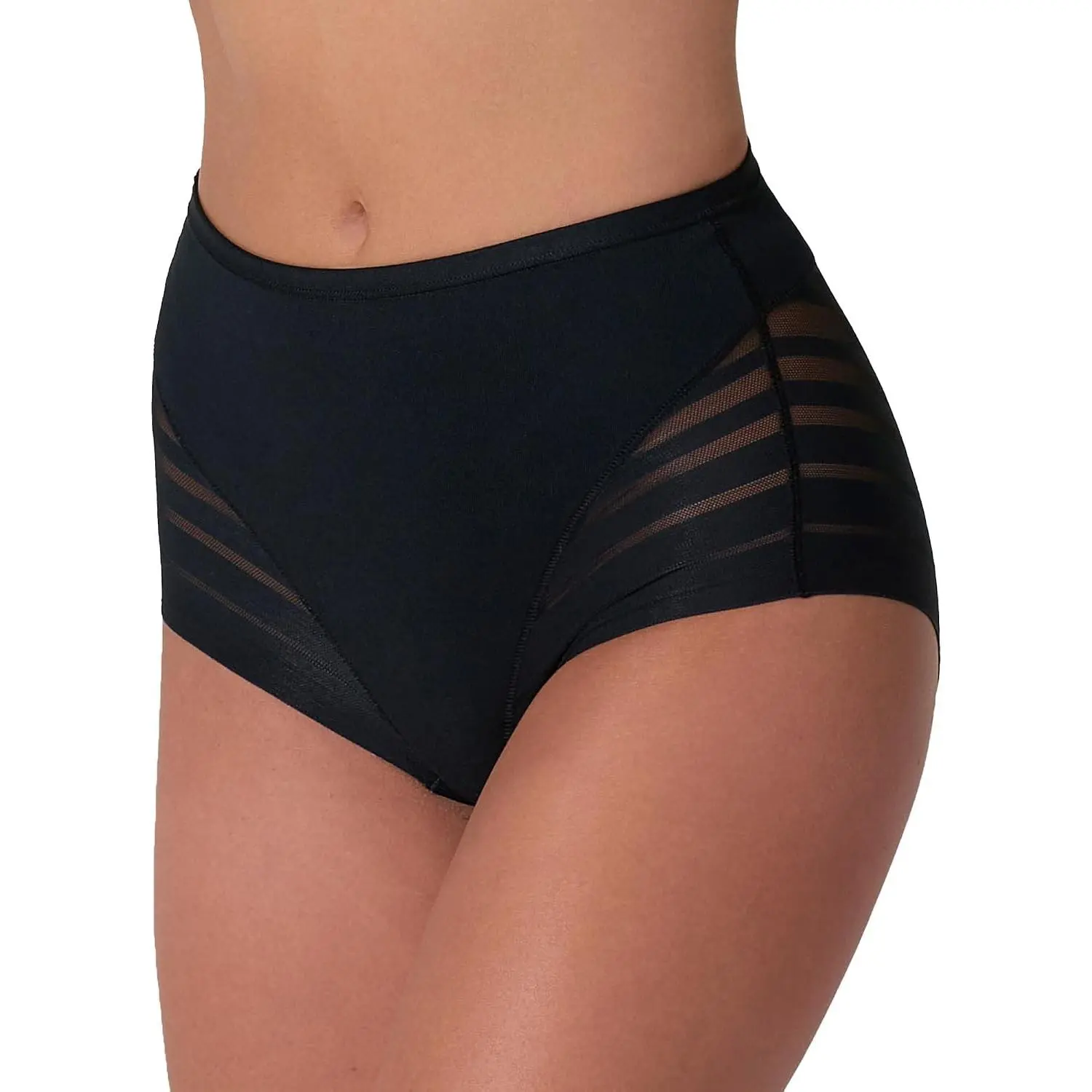 High Waisted Invisible Tummy Control Shapewear for Women - Stripe Lace Panties UnderwearGift