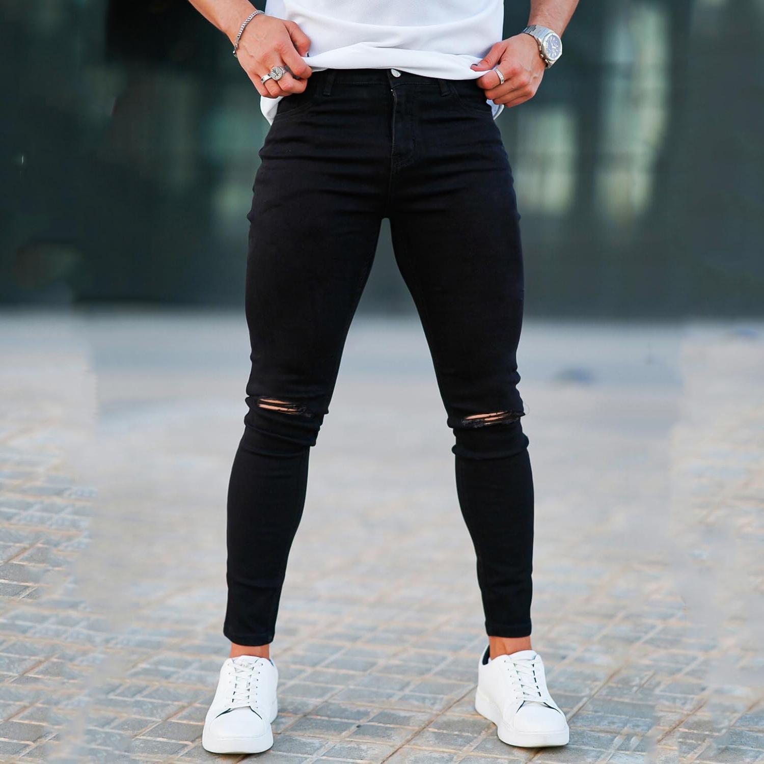 GINGTTO Men's Skinny Jeans Stretch Ripped Tapered Leg