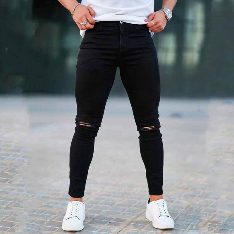GINGTTO Men's Skinny Jeans Stretch Ripped Tapered Leg