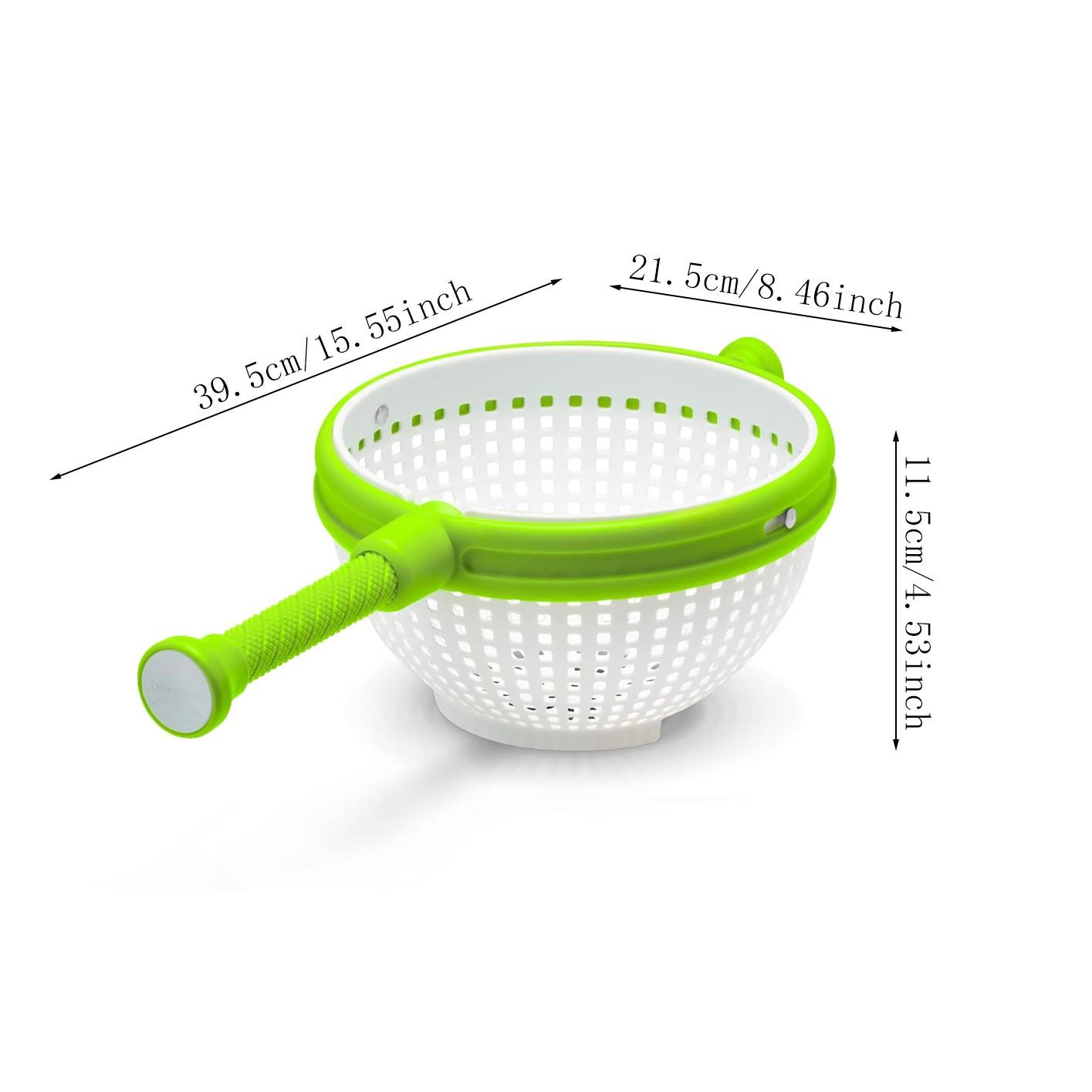 Rotating Salad Spinner, Kitchen Vegetable Washer Centrifugal Drain Basket, 2-In-1 Foldable Salad Dryer Strainer/filtration Bowl