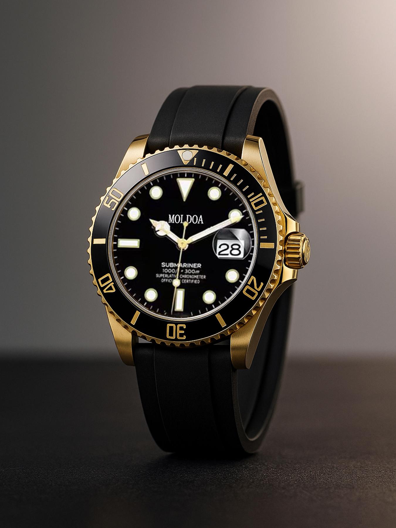 A men's black silicone strap with a niche high-end feel, high-end Korean casual quartz watch, Analog Display, Quartz Movement, Black Silicone Band