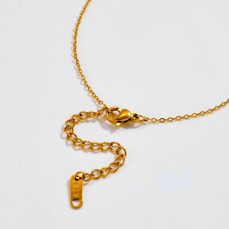 Ins Fashion 5A Zircon Necklace Stainless Steel Polished Waterdrop Pendant Chain Elegant Jewelry for Women