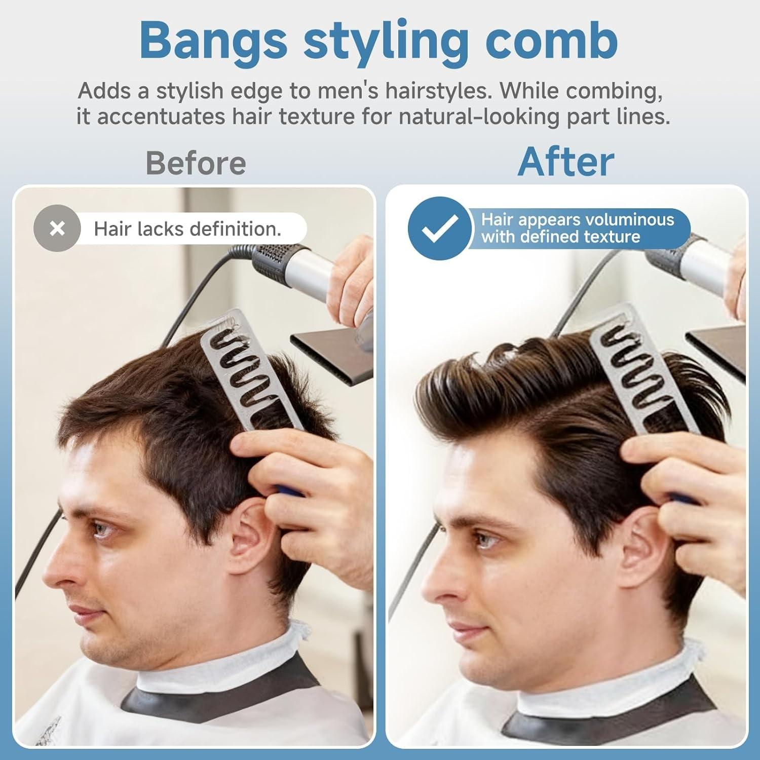 2-Pack New Abs Volumizing Hair Comb, Unisex Hair Parting Cover, Bangs Styling Brush, High Forehead Tool, Perfect for Men and Women