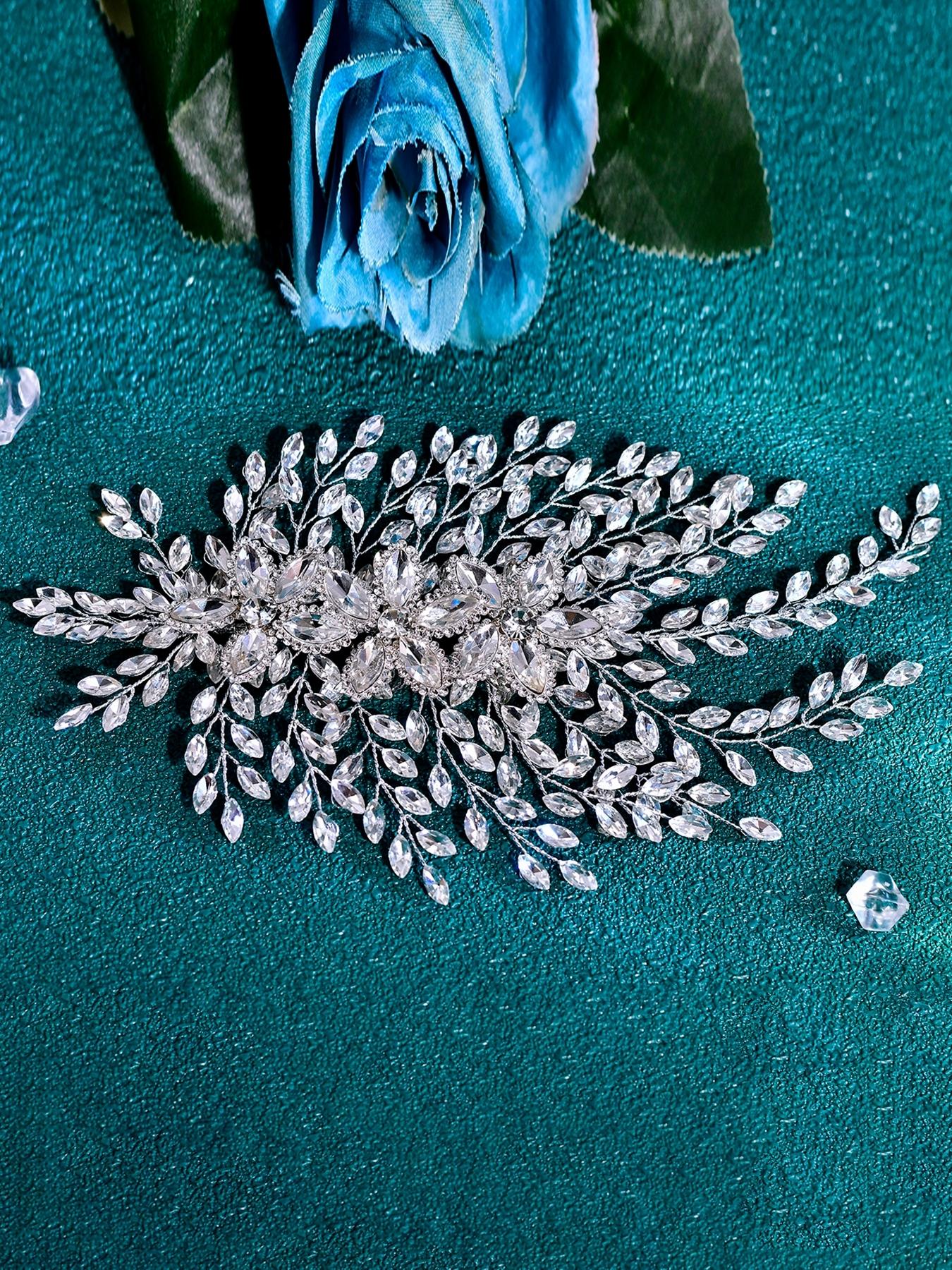 Wedding Bride Bridal Headband Sparkling Fashion Women Rhinestone Hair Accessory for Party Gathering Dance Photo Shoot