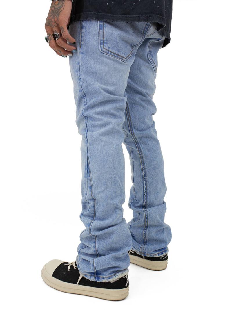 Men's Elastic Slim Fit Flare Jeans, Long Y2K American Street Style Denim Jeans, Perfect Gift for Husband or Boyfriend