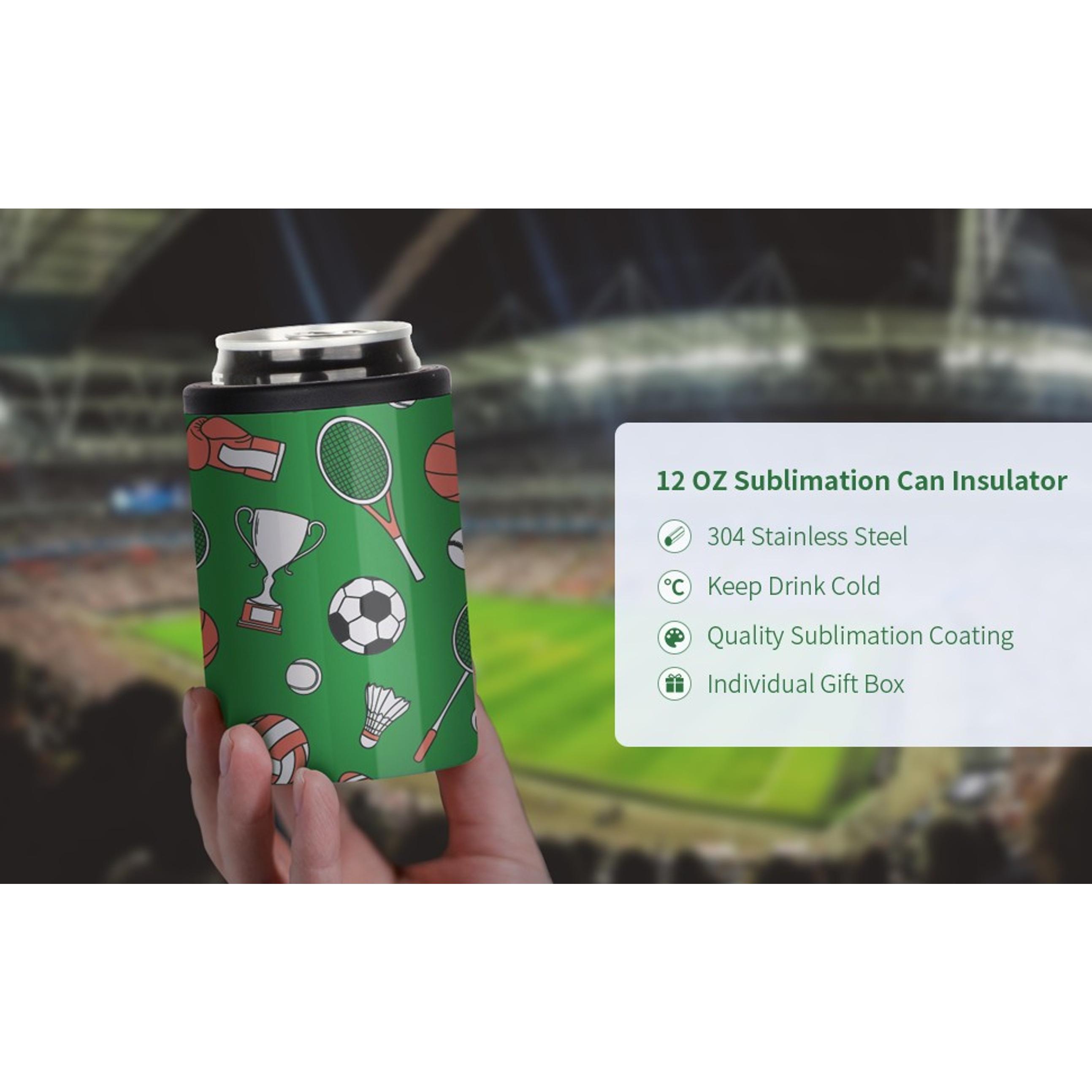 4 Pack 12 OZ Sublimation Can Cooler Insulator Blanks White | Double Wall Stainless Steel Beer Can Cooler, Beer Holder Tumblers Cups, for Tumbler Heat Press Sublimation Oven Printing