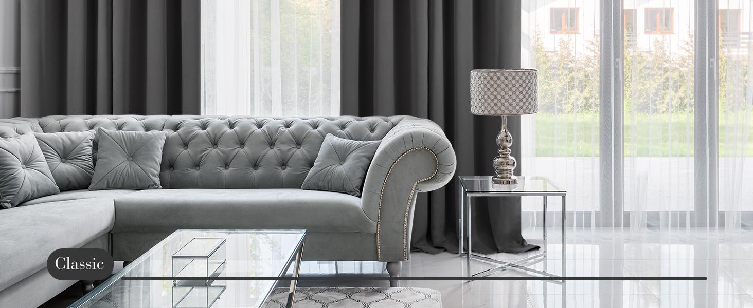 Deconovo Blackout Curtain (1 Panel) – Solid Drapes for Living Room, Bedroom, Sliding Doors, Home Theater & Office - Divider Curtain